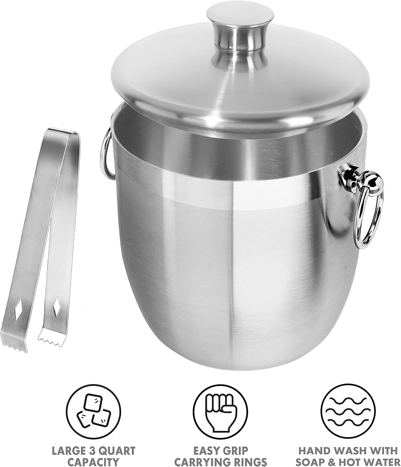 Oggi Double-Wall Ice Bucket – 2.8 L – Stainless Steel
