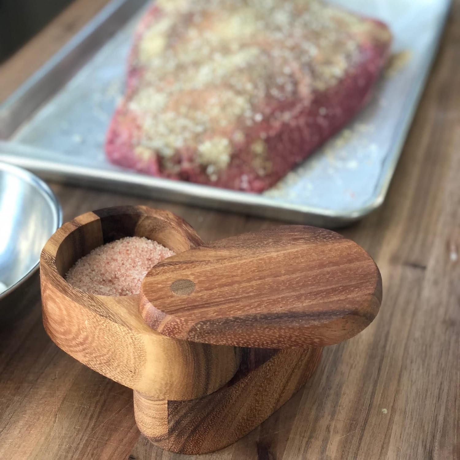 Ironwood Appalachian Acacia Wood Salt Cellar