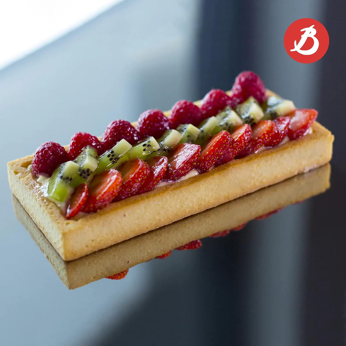 De Buyer Rectangular Perforated Tart Ring – 12 x 4 cm – 2 cm High