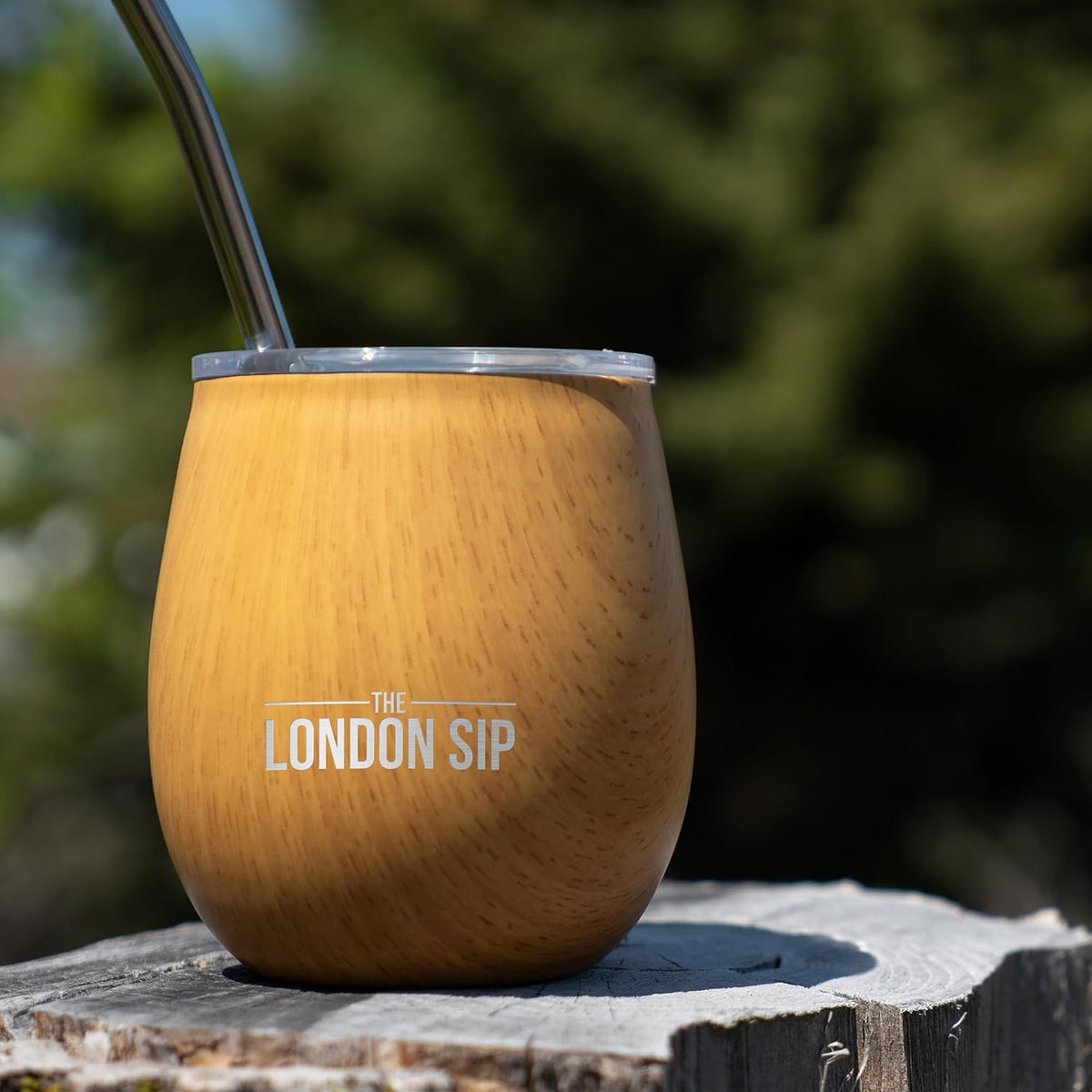 London Sip Yerba Mate Cup 2-Pack Set – Light Burl Wood – 8 oz