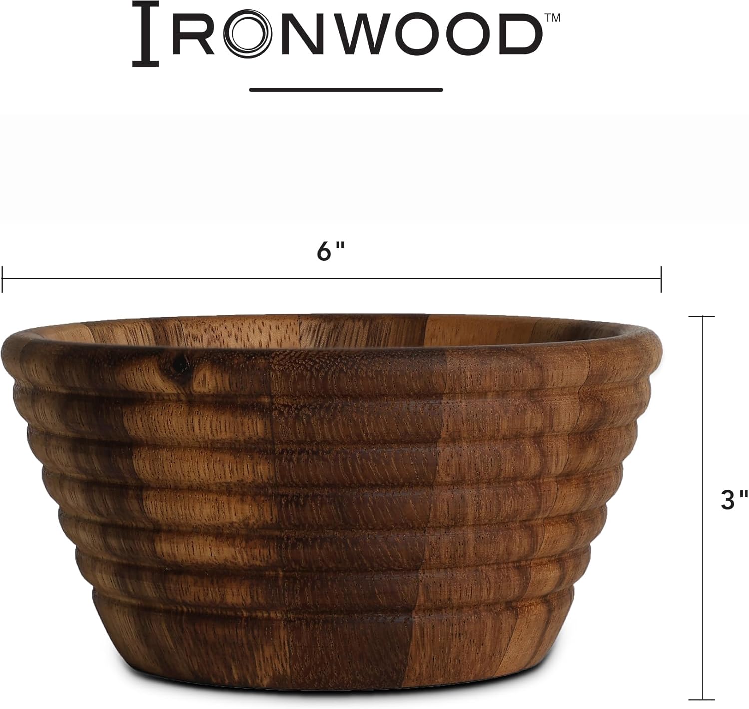 Ironwood Beehive Personal Acacia Wood Salad and Fruit Bowl 6 Inch