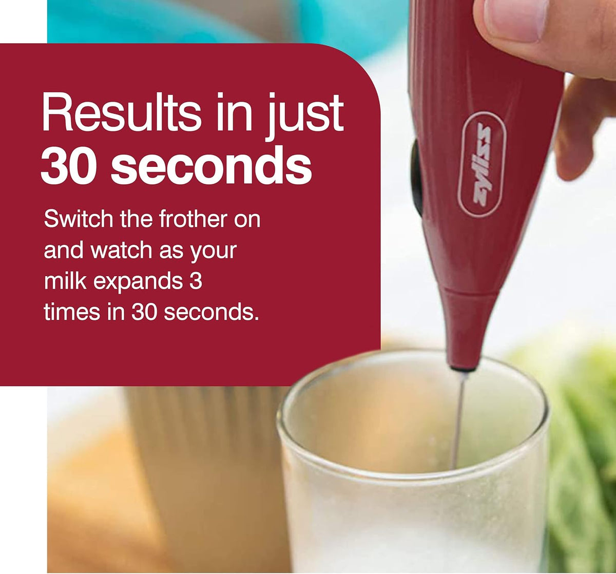 Zyliss Milk Frother – Red by Kitchen Niche