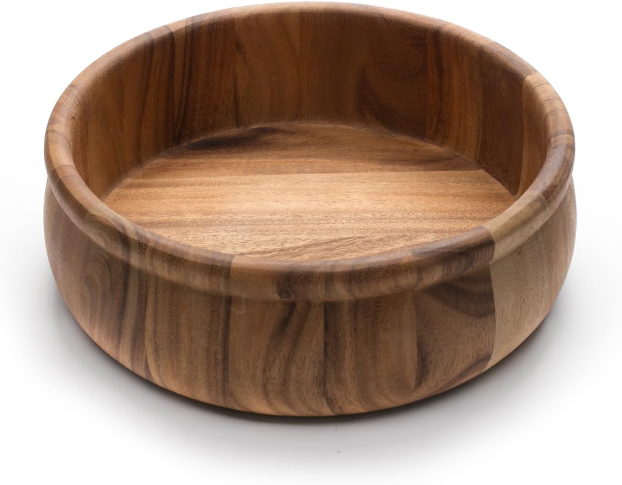 Ironwood Bead Rim Salad Bowl – Large Acacia Wood
