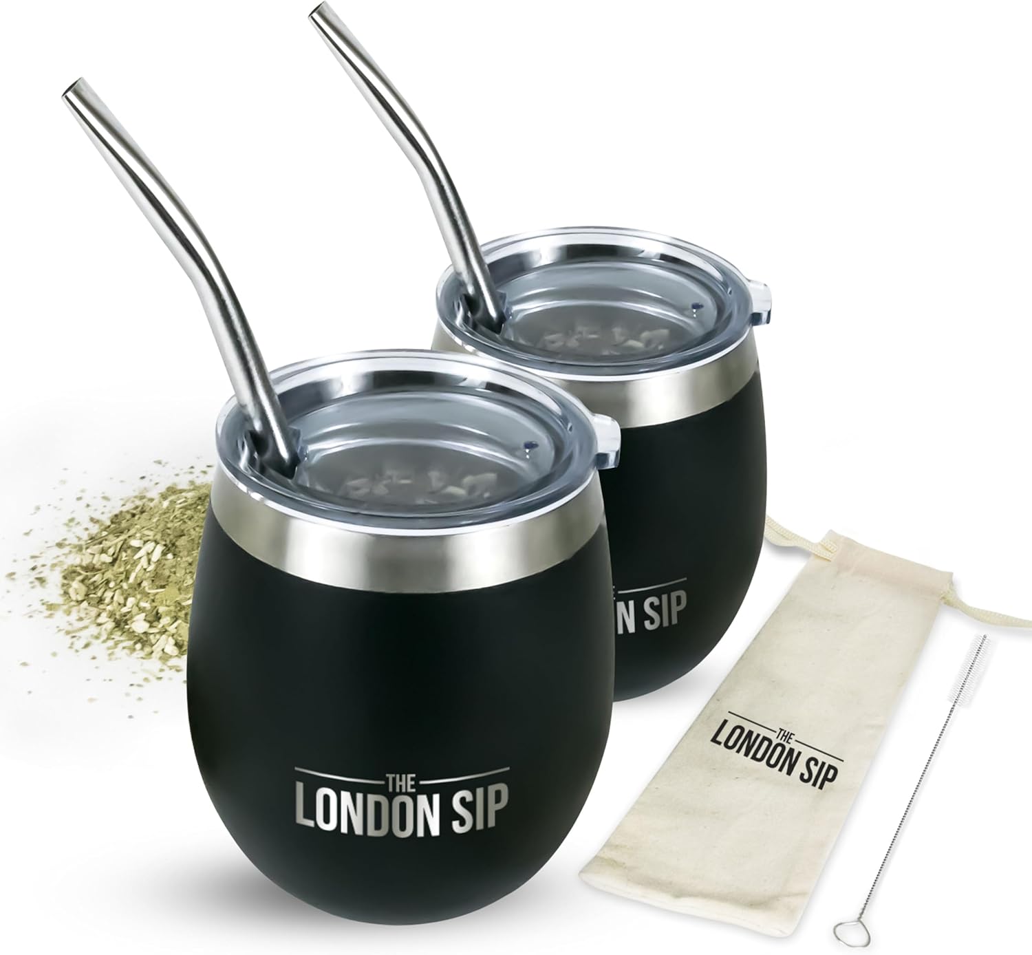 London Sip Yerba Mate Cup 2-Pack Set – Black – 8 oz