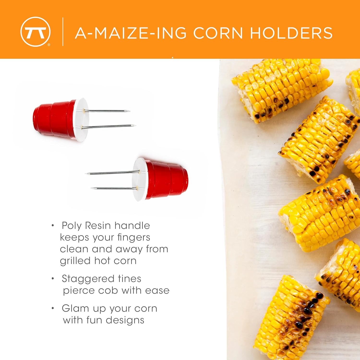 Outset Red Party Cup Corn Holders – 8 Piece Set