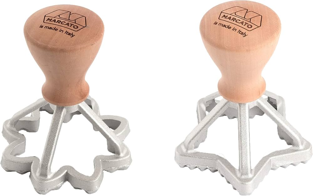 Marcato Biscottini Stamp Kit – Star 65 mm + Flower 70 mm Cookie Tools