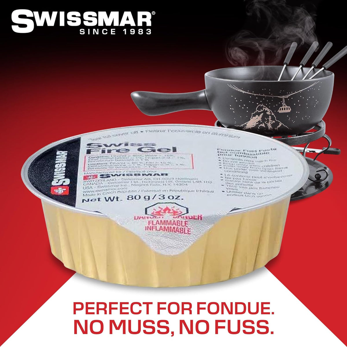 Swissmar Swiss Fire Gel Cans – 80 g / 3 oz – 3 Pack by Kitchen Niche