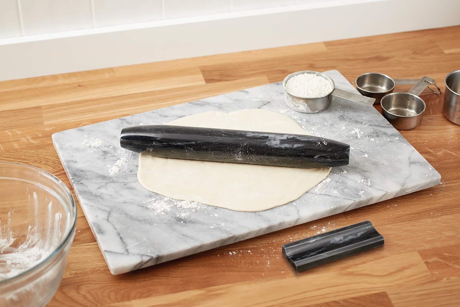 Fox Run Tapered Black Marble French Rolling Pin