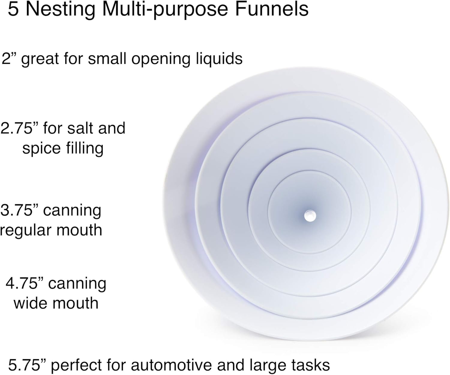 Fox Run Funnel Set – 5 Piece Stainless Steel