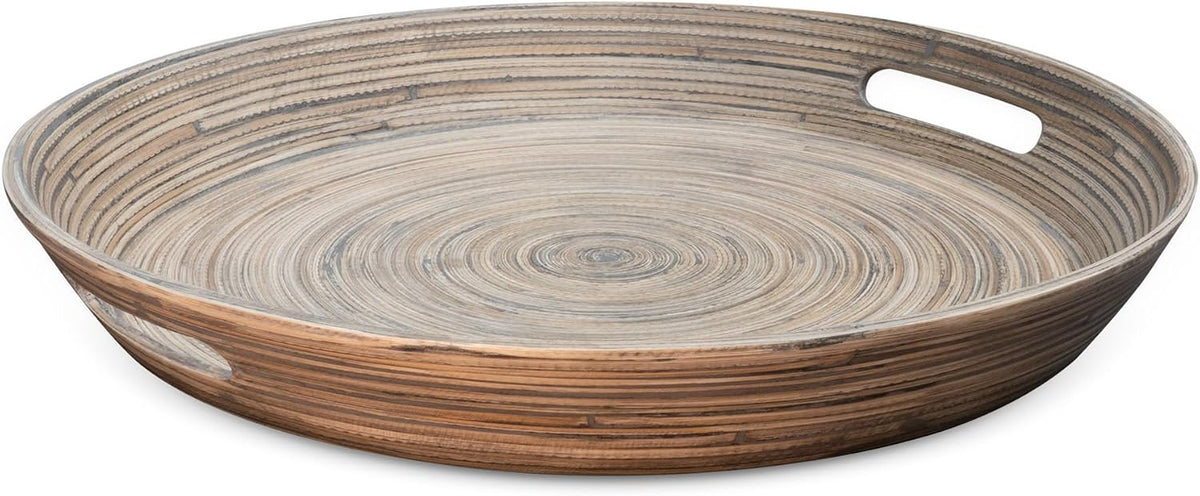 Joyce Chen Lexa Bamboo Serving Tray with Handles – Black – 16 Inch