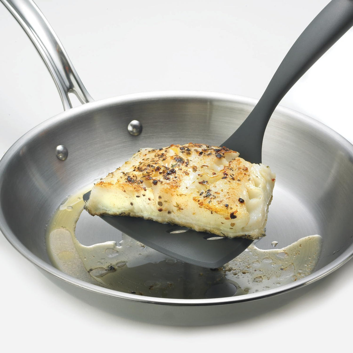 Cuisipro Fiberglass Wide Turner – Perforated – 11.25" / 28.6 cm – Black Cuisipro by Kitchen Niche