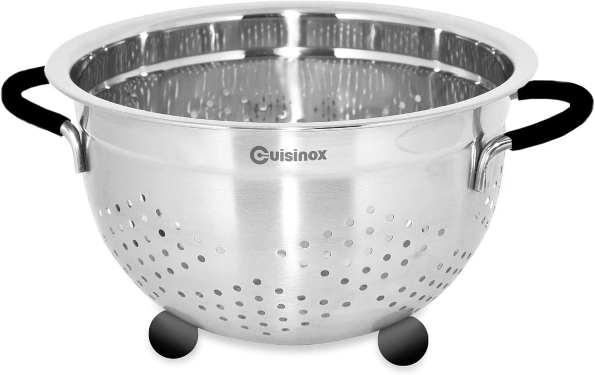 Cuisinox Stainless Steel Colander with Rubber Feet &amp; Handles – 24 x 15cm by Kitchen Niche