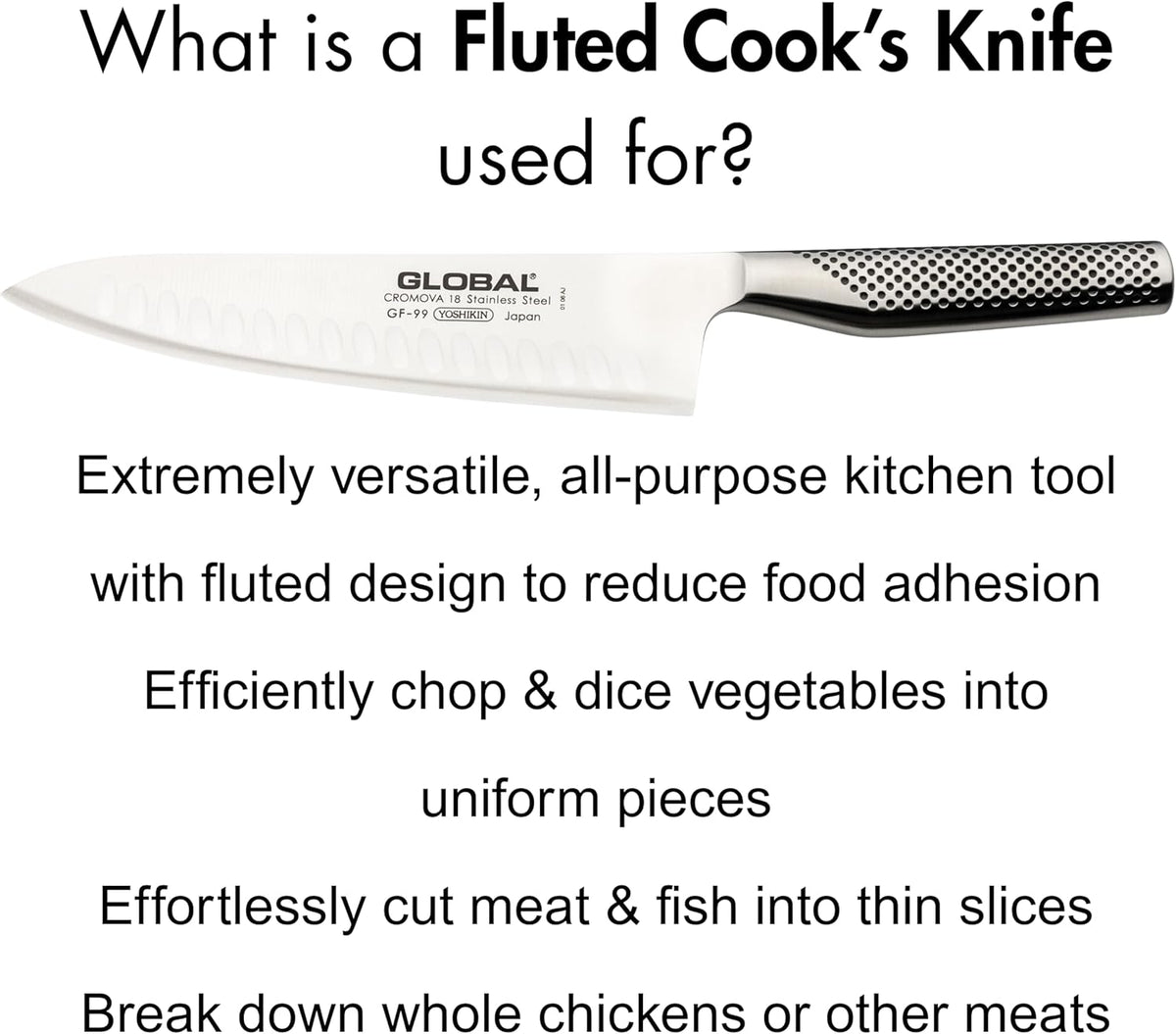 Global Chef’s Knife – Fluted – 20.5 cm / 8.1"
