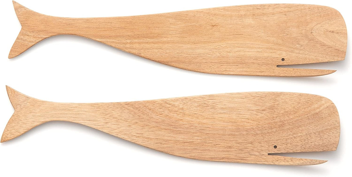 Ironwood Acacia Wood Whale Salad Servers