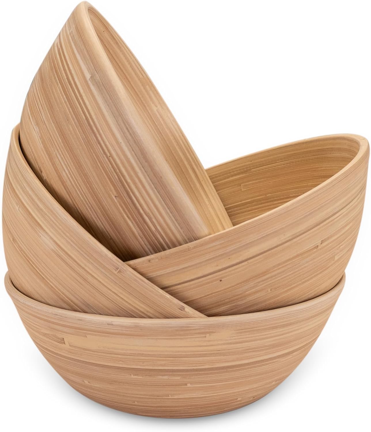 Joyce Chen Lexa Bamboo Salad Bowl Set – Natural – 8 Inch – Set of 4