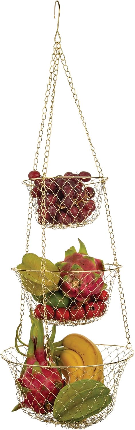 Fox Run Gold Wire Hanging Fruit Basket