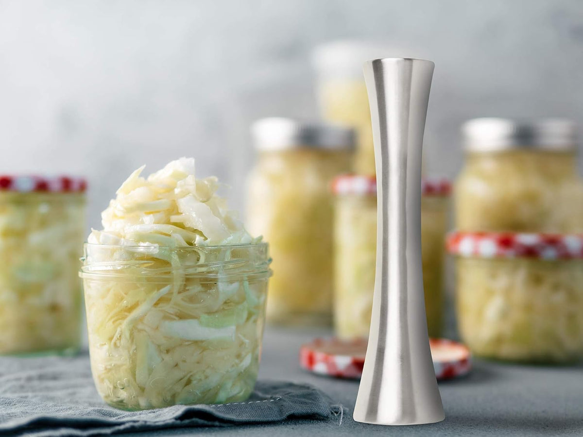 Fox Run Stainless Steel Pickle Packer Sauerkraut Pounder