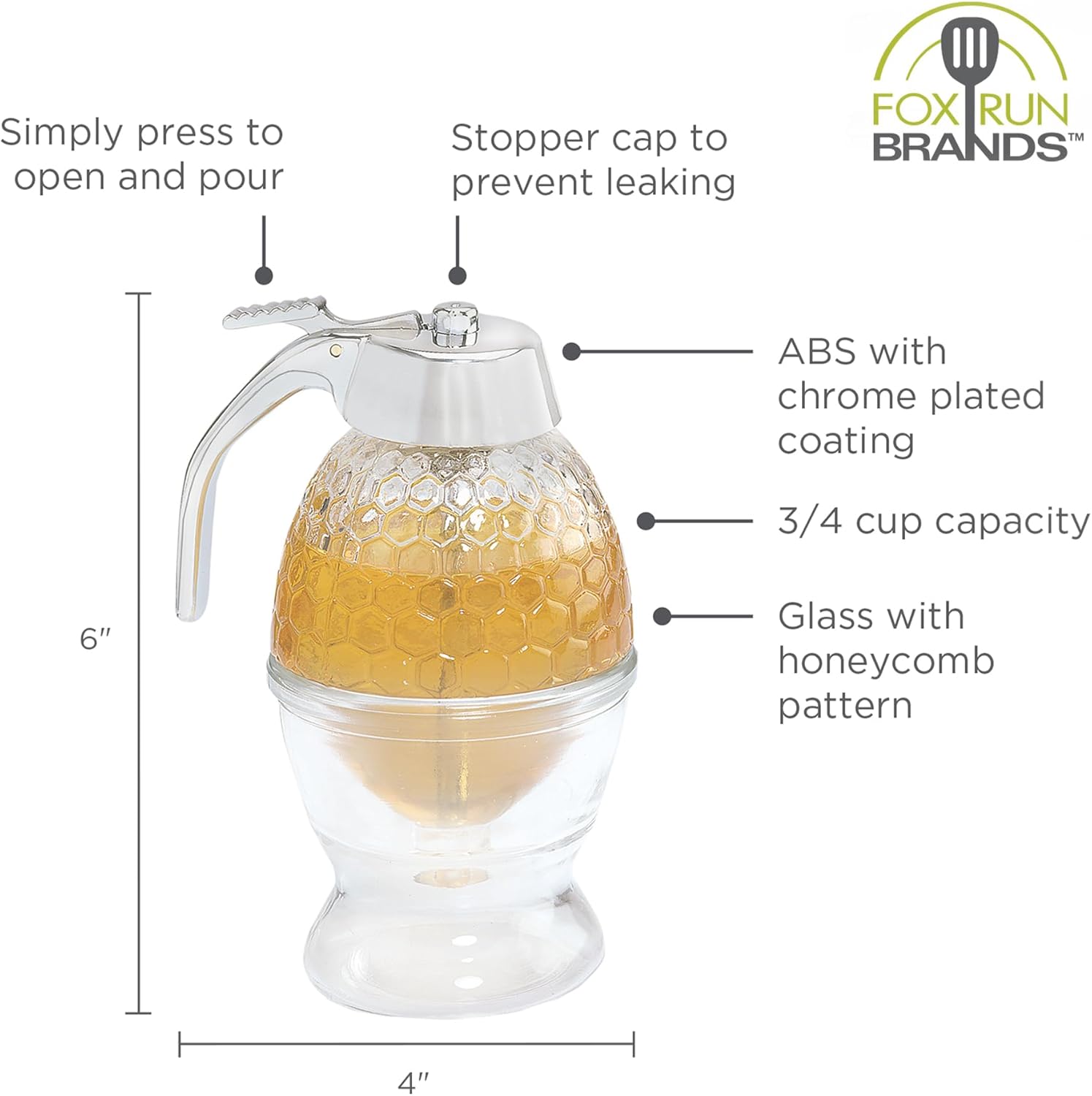Fox Run Syrup & Honey Dispenser