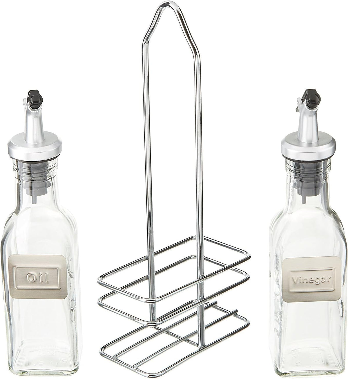 Cuisinox Oil & Vinegar Set with Caddy – 175ml each Bottle (English Labels) by Kitchen Niche