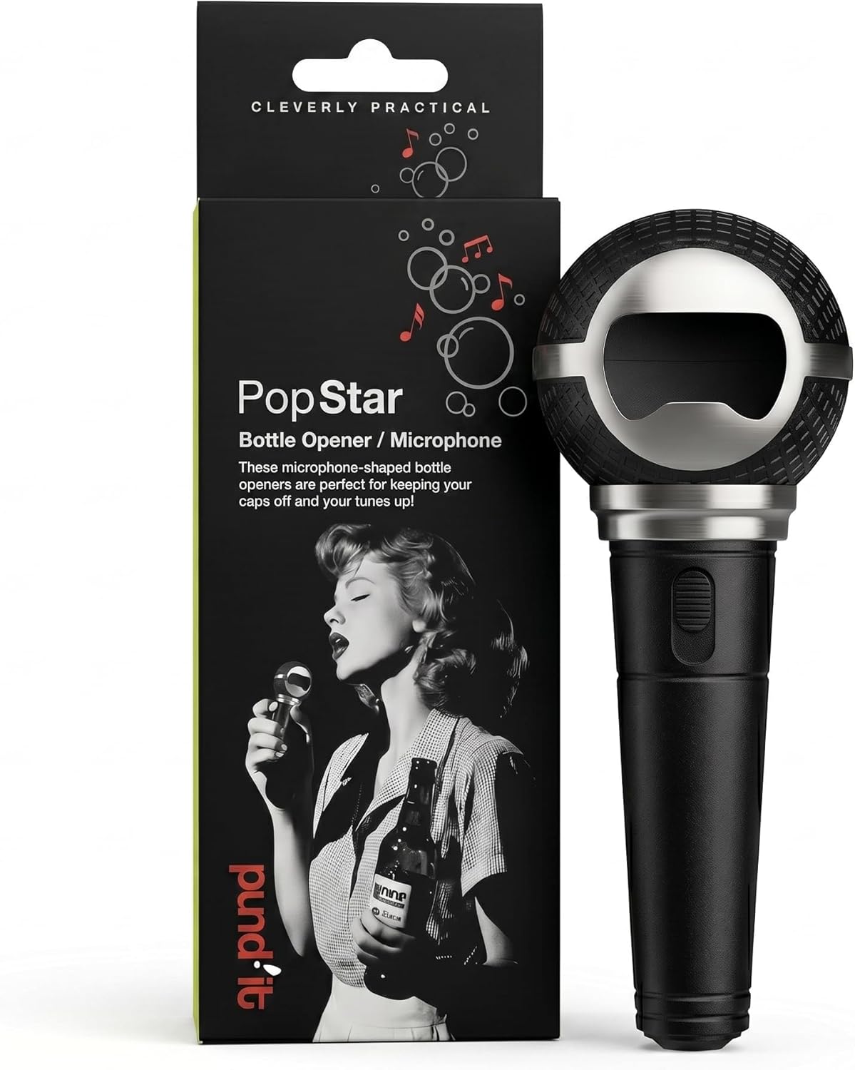 Pundit Pop Star Microphone Bottle Opener