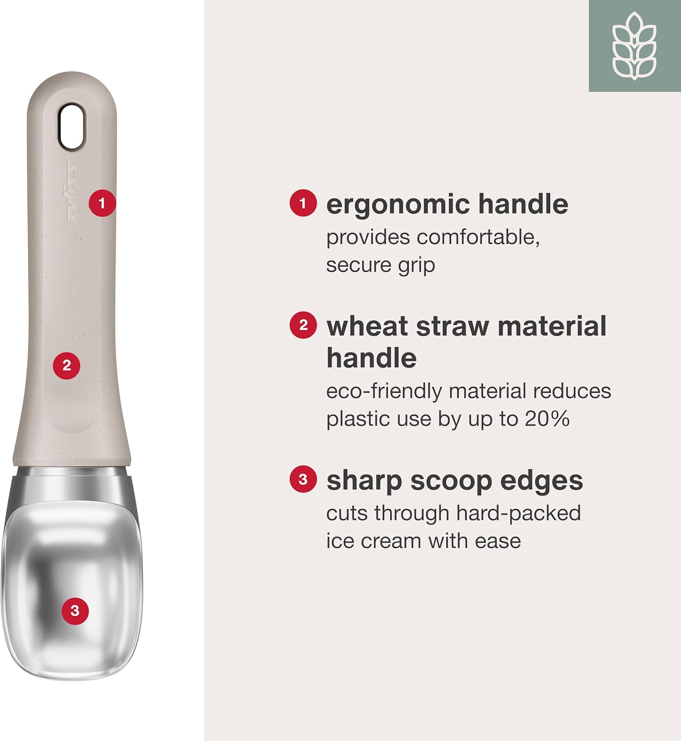 Zyliss Ice Cream Scoop – Beige