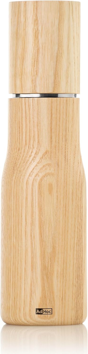 AdHoc Levo Salt and Pepper Mill – Light Ash Wood – 8.3" / 21 cm