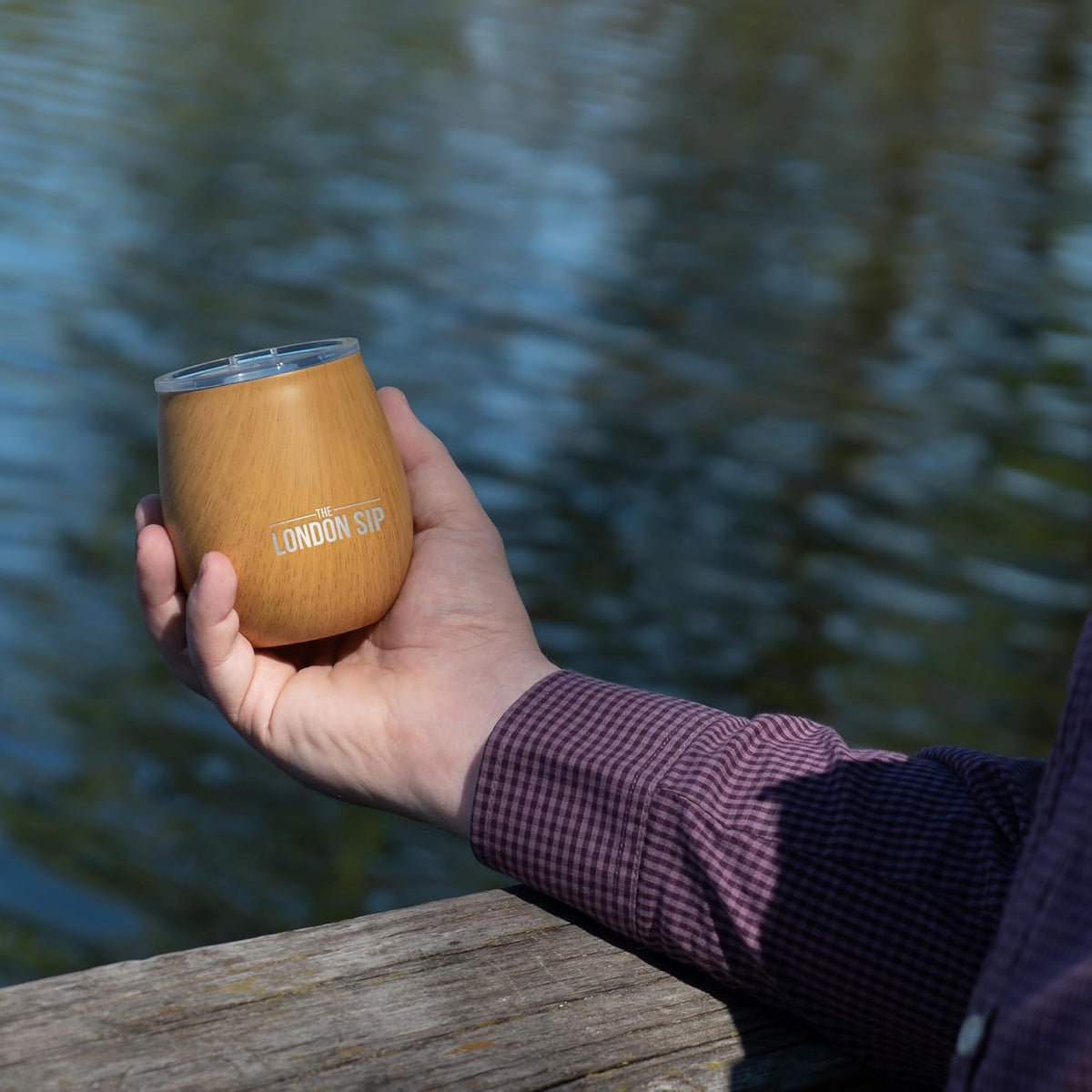 London Sip Yerba Mate Cup 2-Pack Set – Light Burl Wood – 8 oz