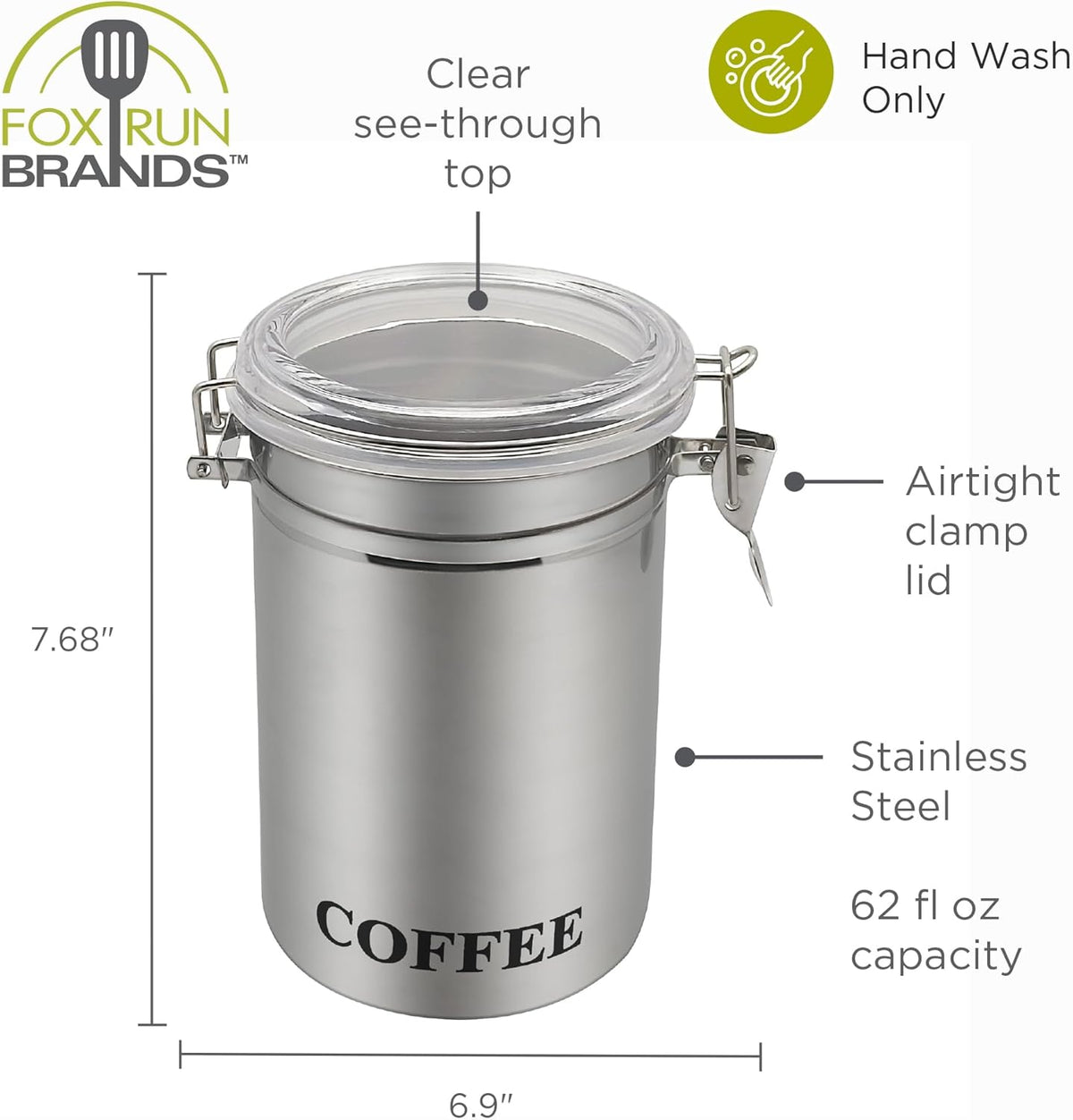 Fox Run Stainless Steel Coffee Canister
