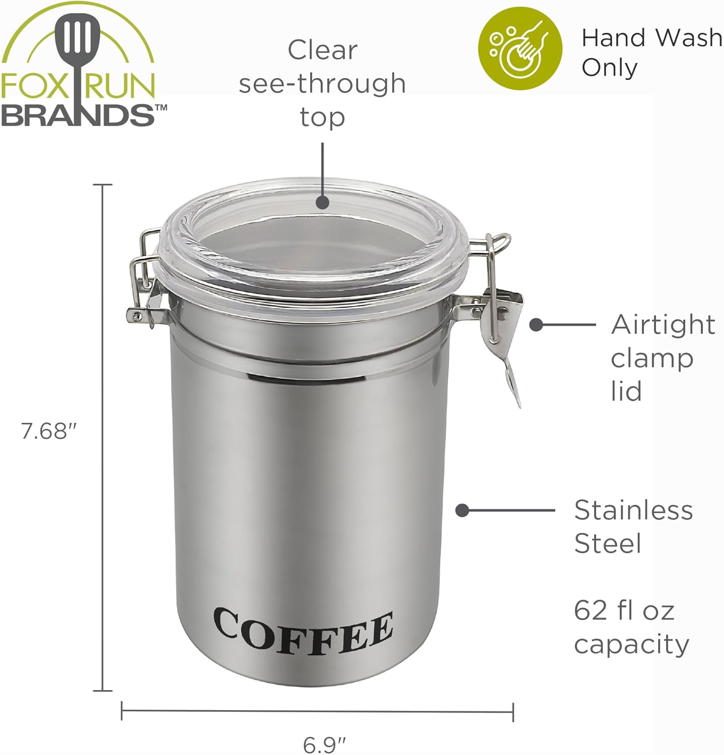 Fox Run Stainless Steel Coffee Canister