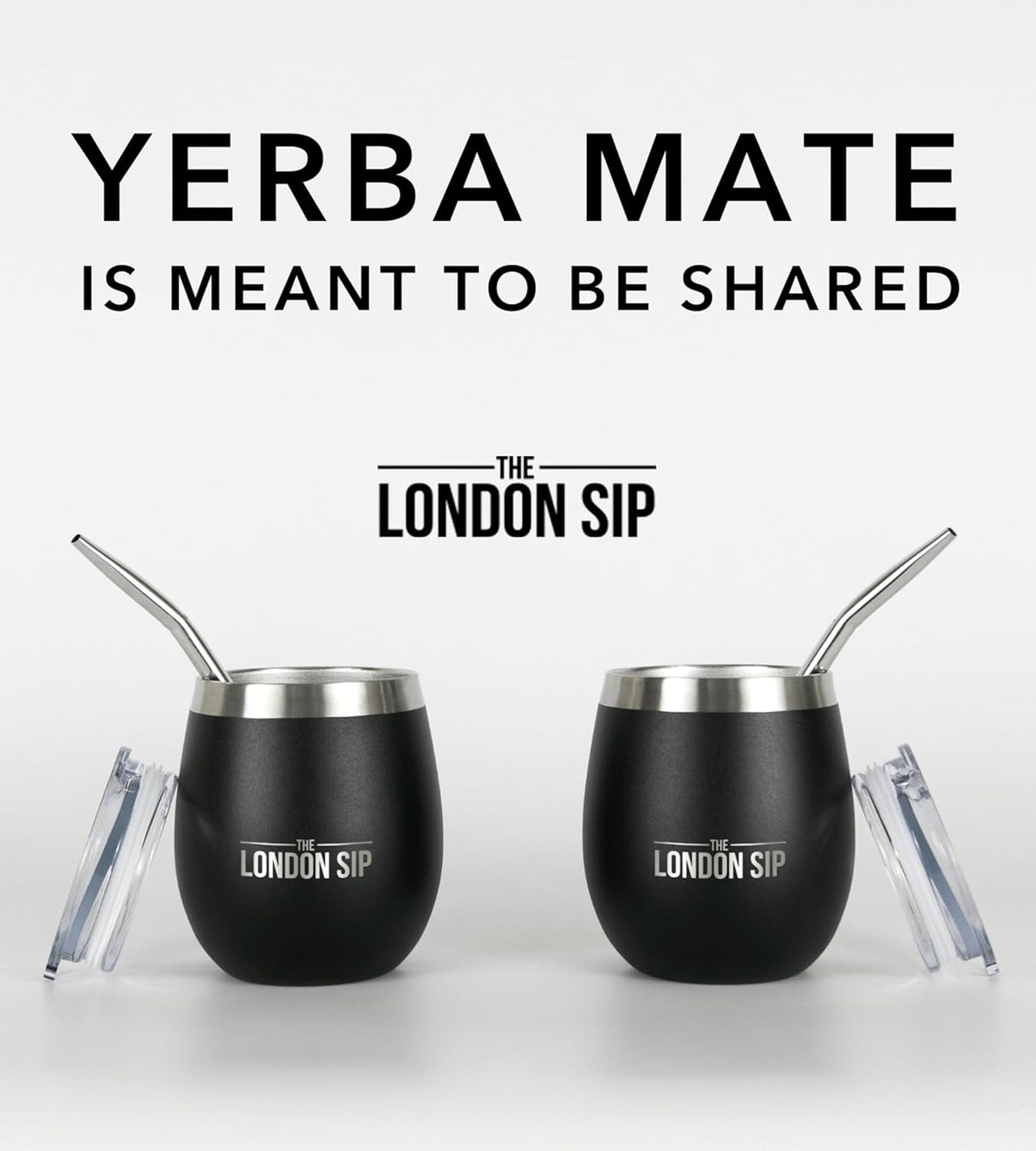 London Sip Yerba Mate Cup 2-Pack Set – Black – 8 oz