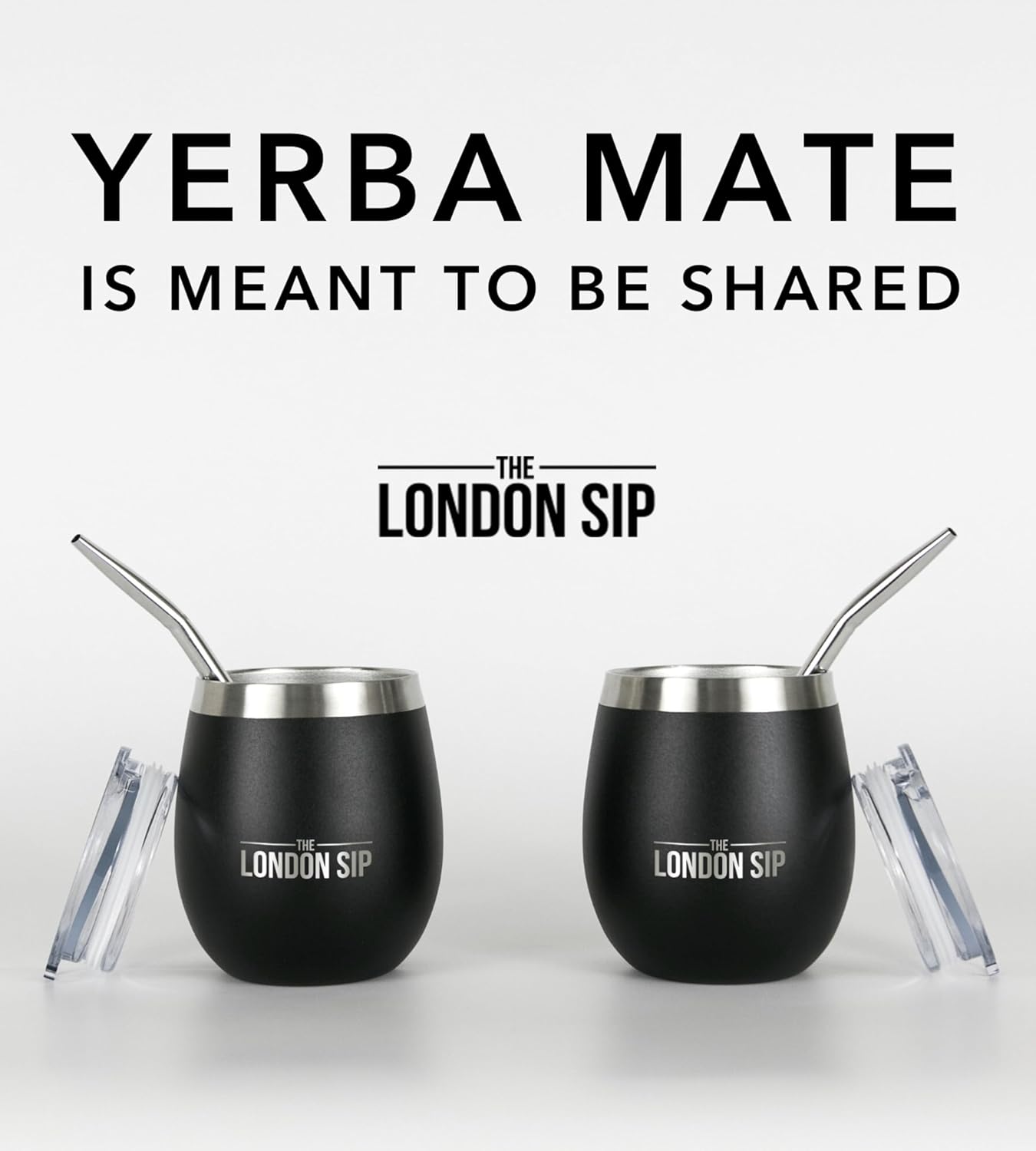 London Sip Yerba Mate Cup 2-Pack Set – Black – 8 oz