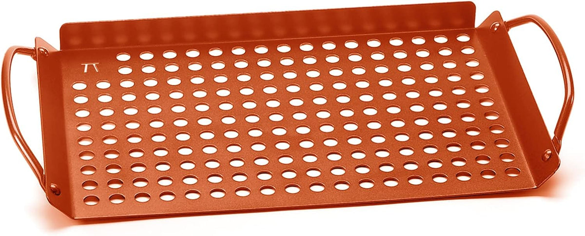 Outset Copper Non-Stick Grill Grid with Handles – 7&quot; × 11&quot;