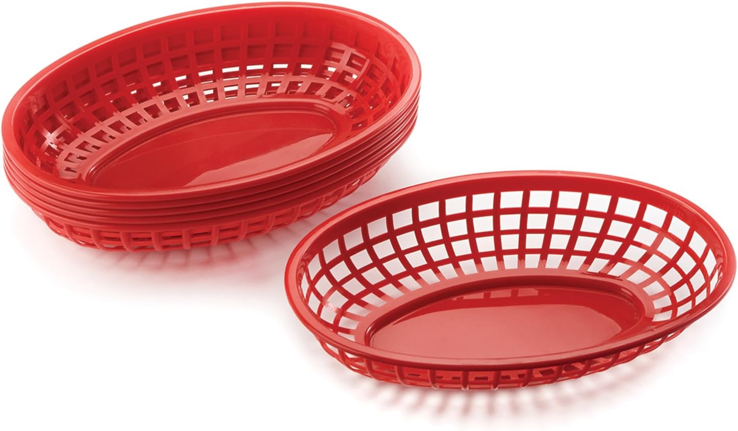 Outset Red Pub Food Baskets – Set of 6