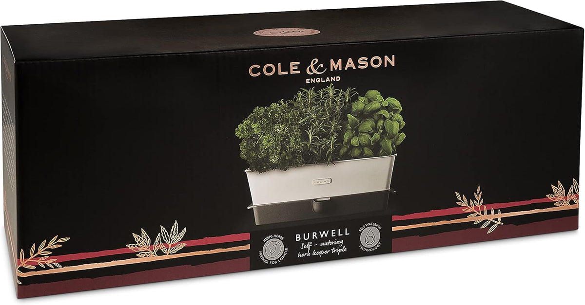 Cole & Mason Burwell Self-Watering Potted Herb Keeper – Triple