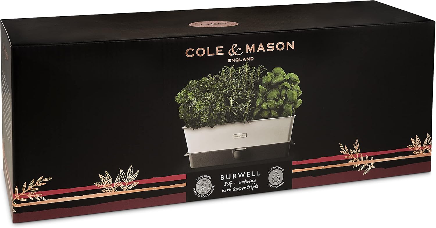 Cole & Mason Burwell Self-Watering Potted Herb Keeper – Triple