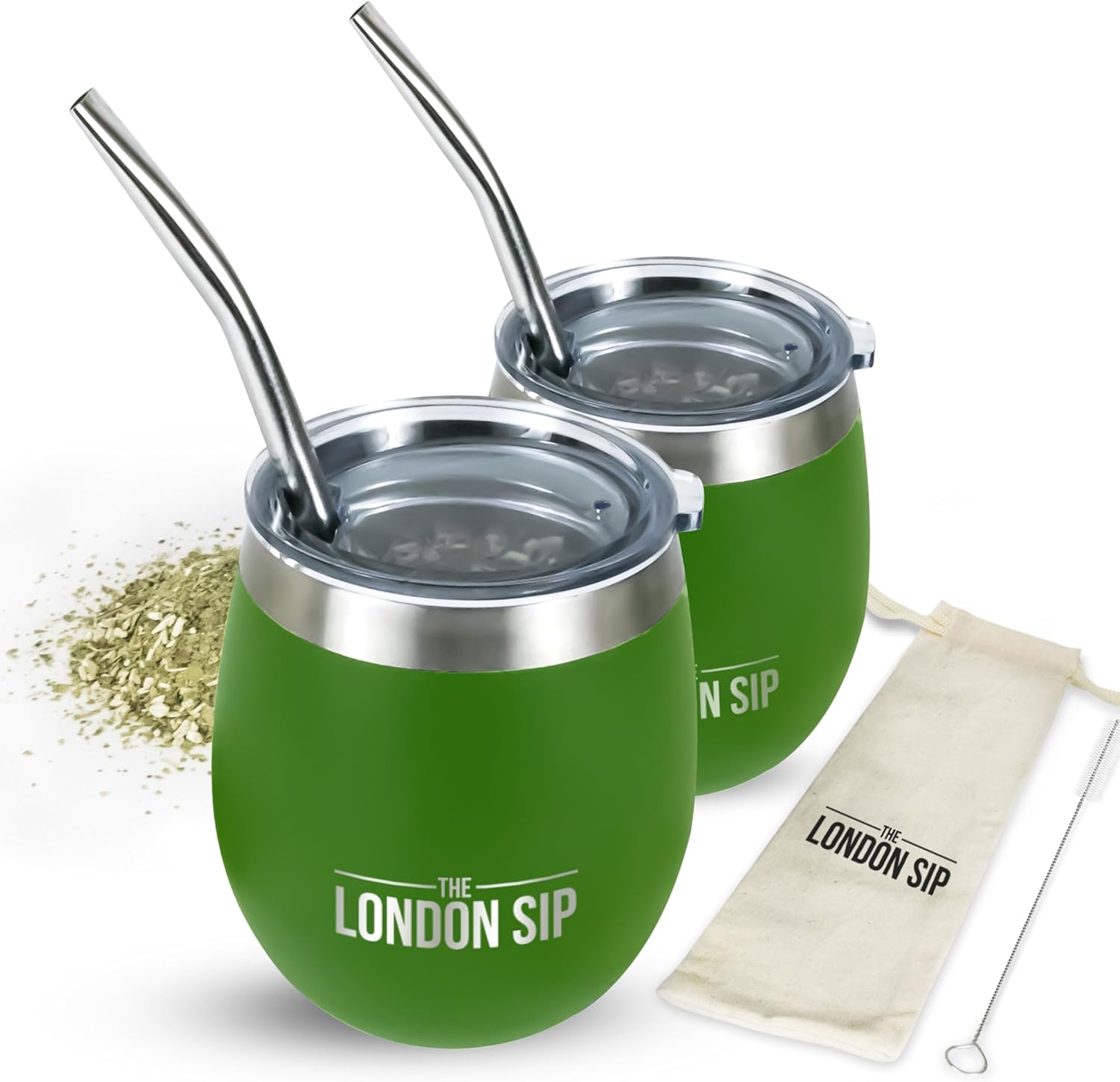 London Sip Yerba Mate Cup 2-Pack Set – Green – 8 oz