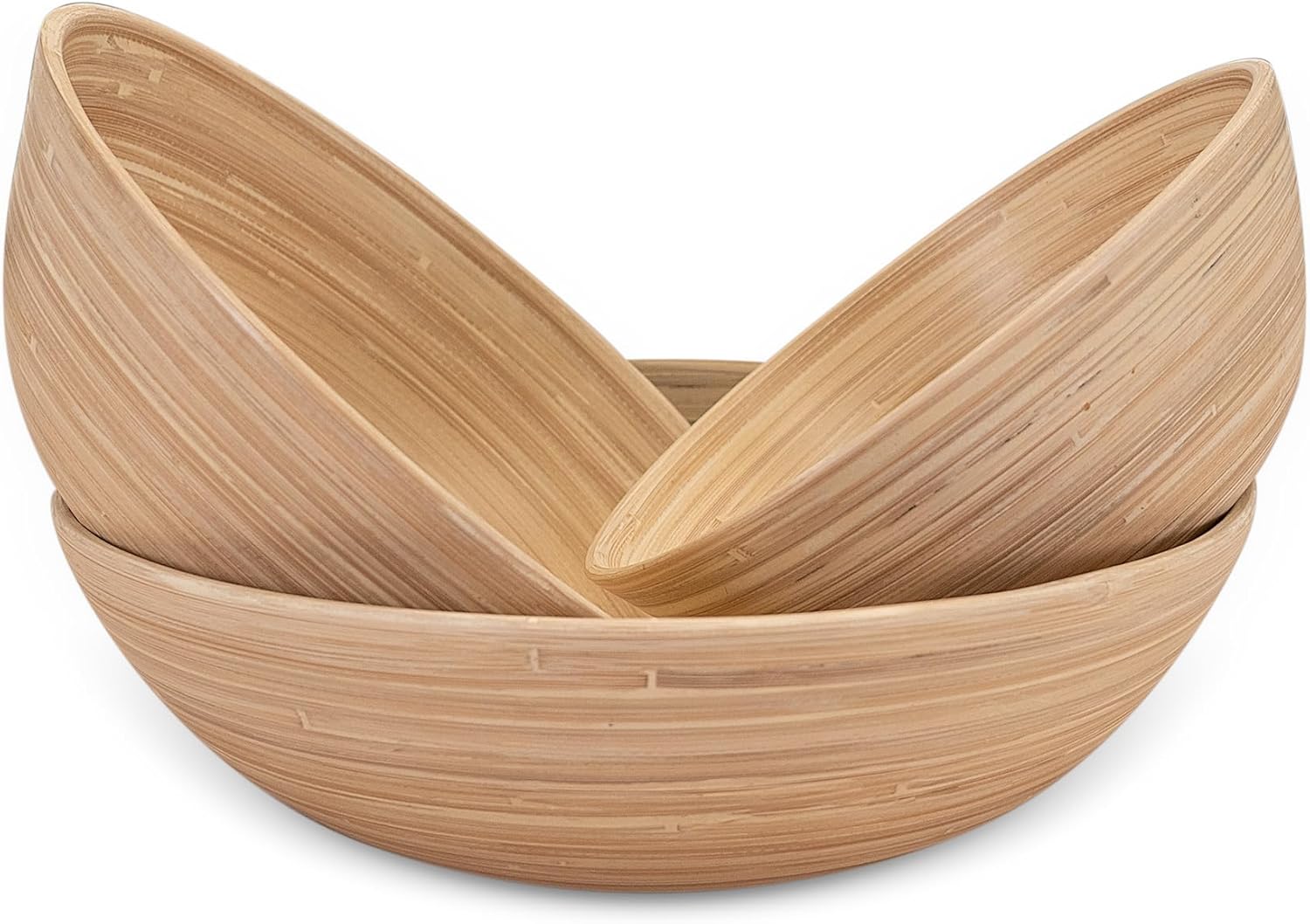 Joyce Chen Lexa Bamboo Bowl Set – Natural – 8, 10 & 12 Inch – Set of 3