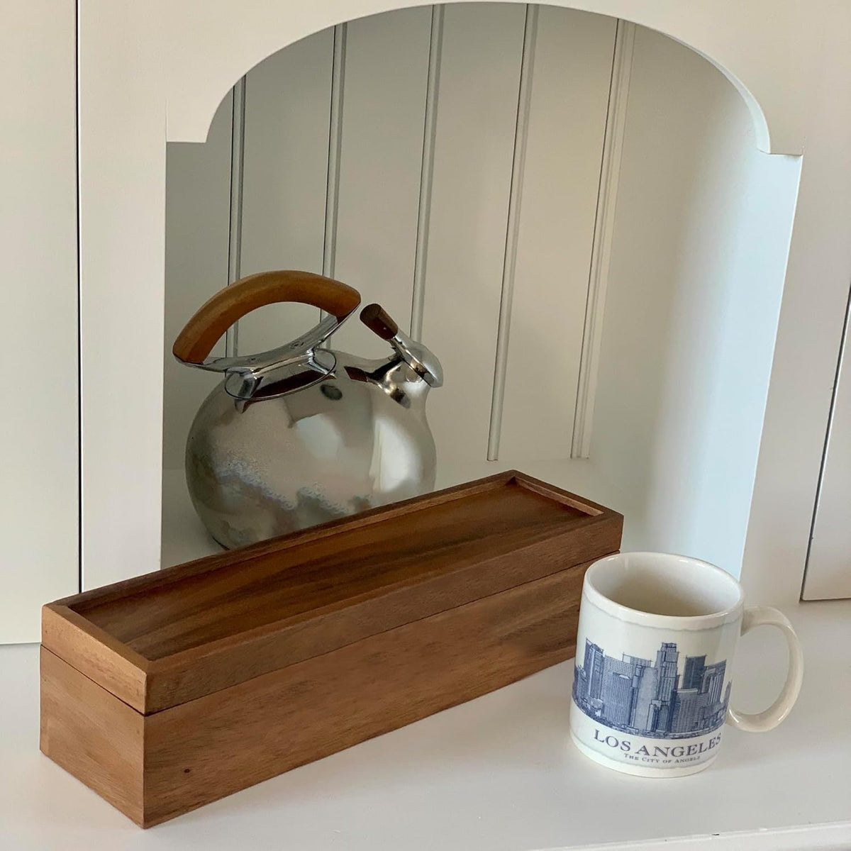 Ironwood Acacia Wood Townhouse Tea Storage Box