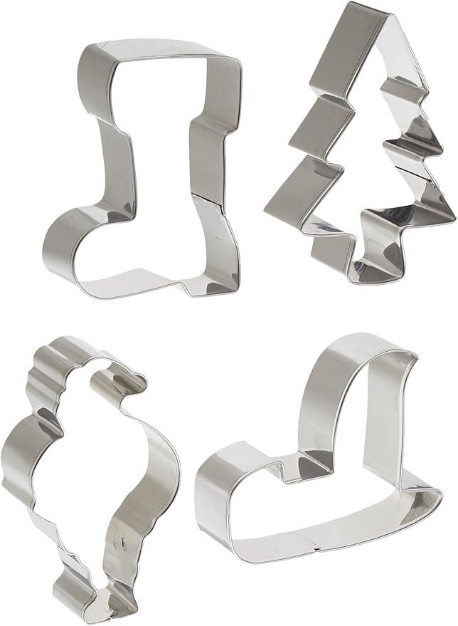 Fox Run Christmas Cookie Cutter Set, 4-Piece
