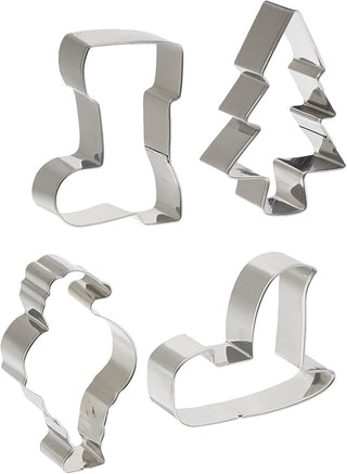 Fox Run Christmas Cookie Cutter Set, 4-Piece