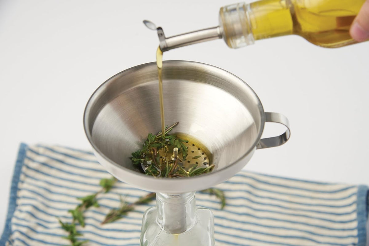Fox Run Stainless Steel Funnel with Removable Strainer