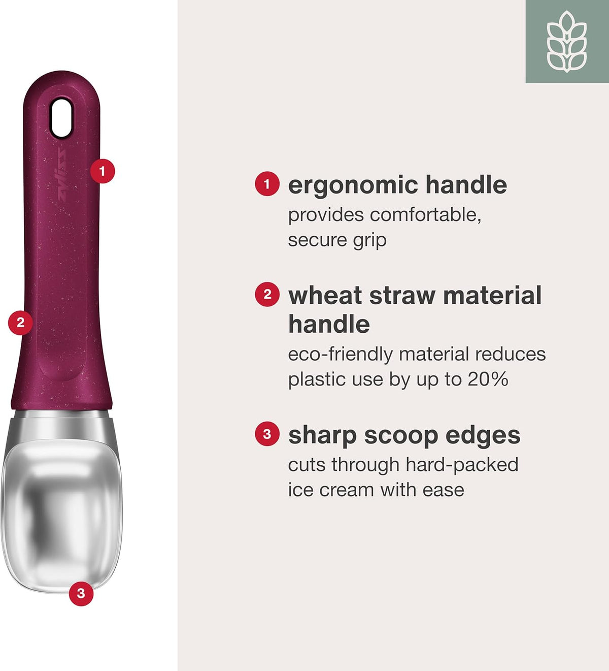 Zyliss Ice Cream Scoop – Berry