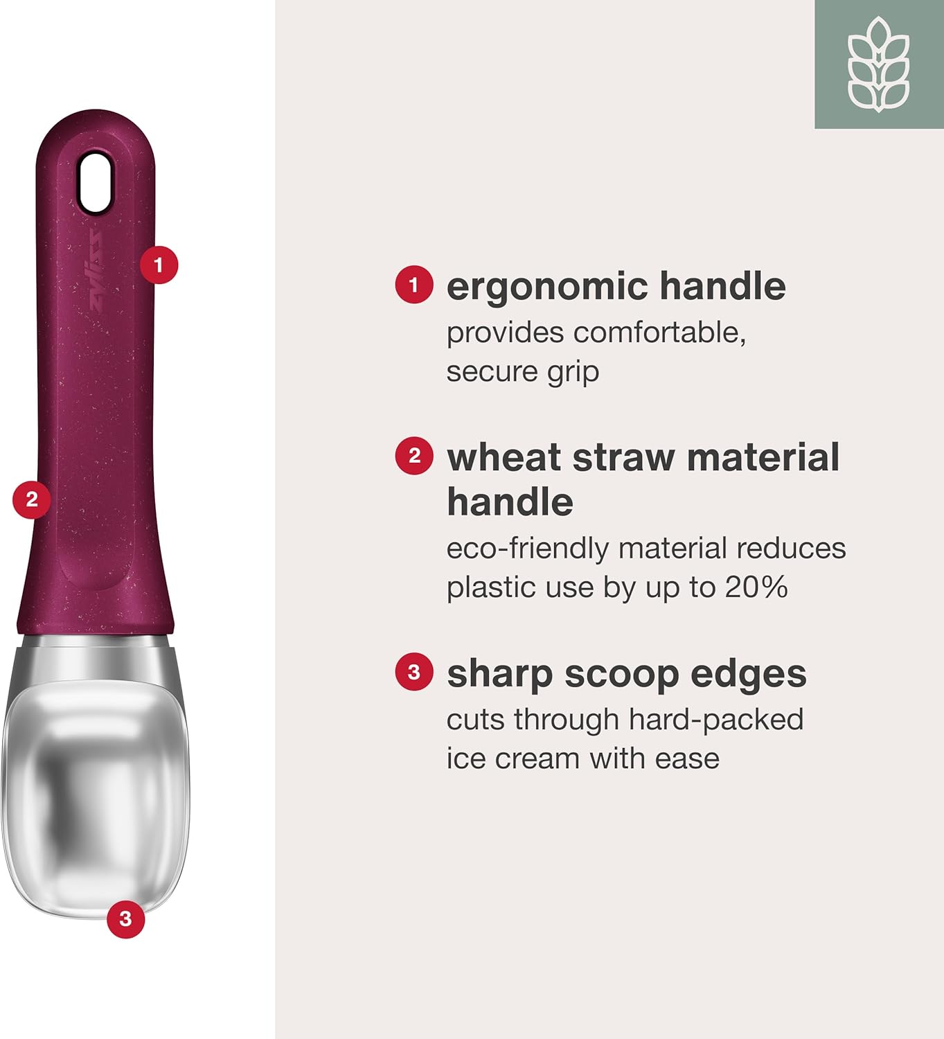 Zyliss Ice Cream Scoop – Berry
