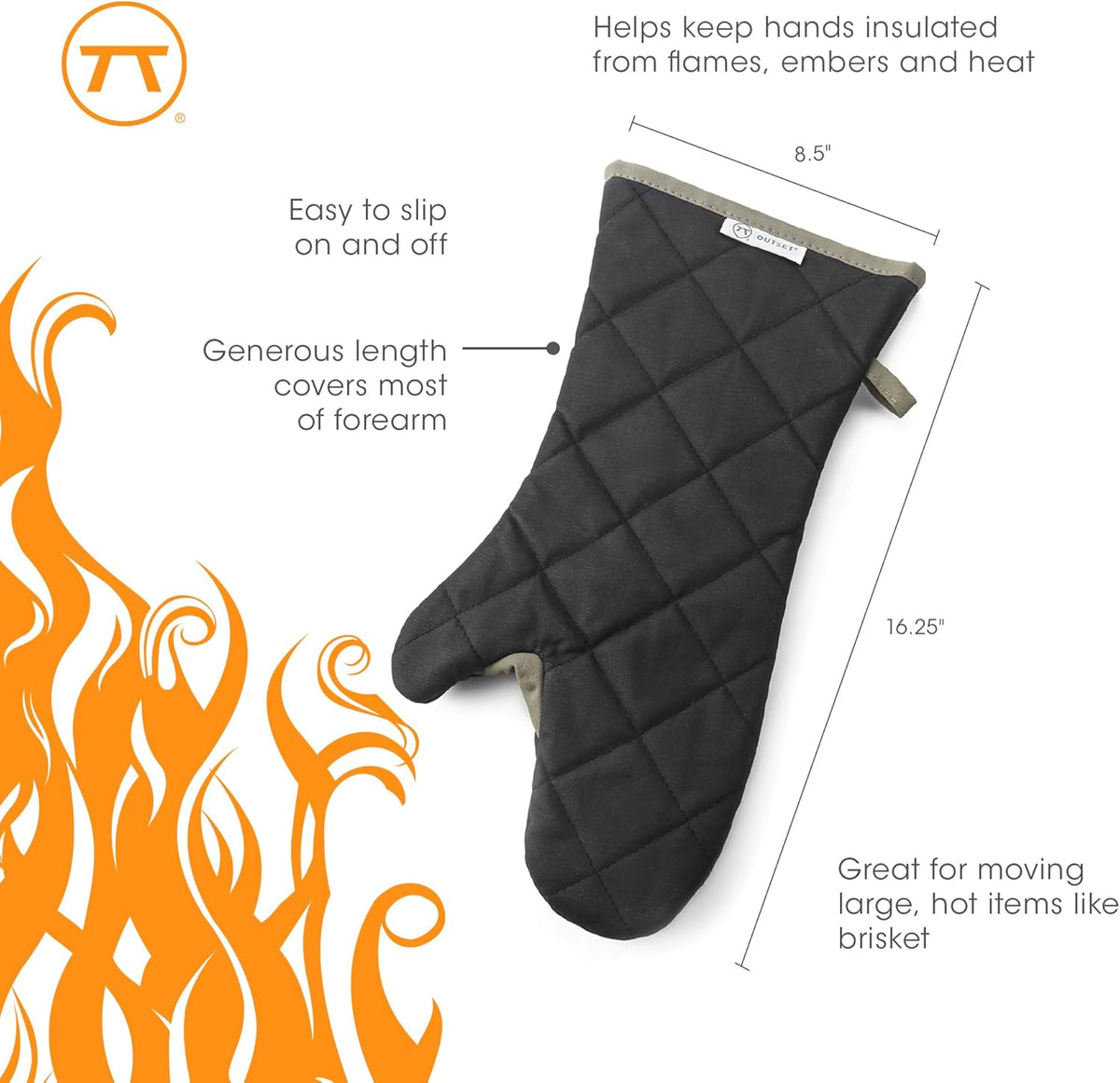 Outset Cotton Grill Mitt – Black