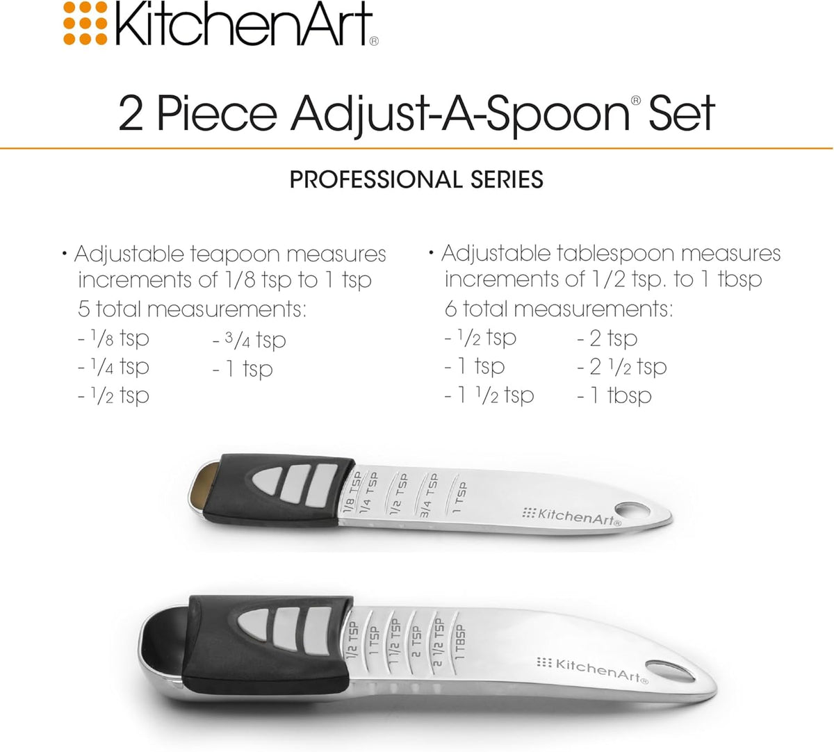 KitchenArt Pro Sliding Adjustable Measuring Spoon Set
