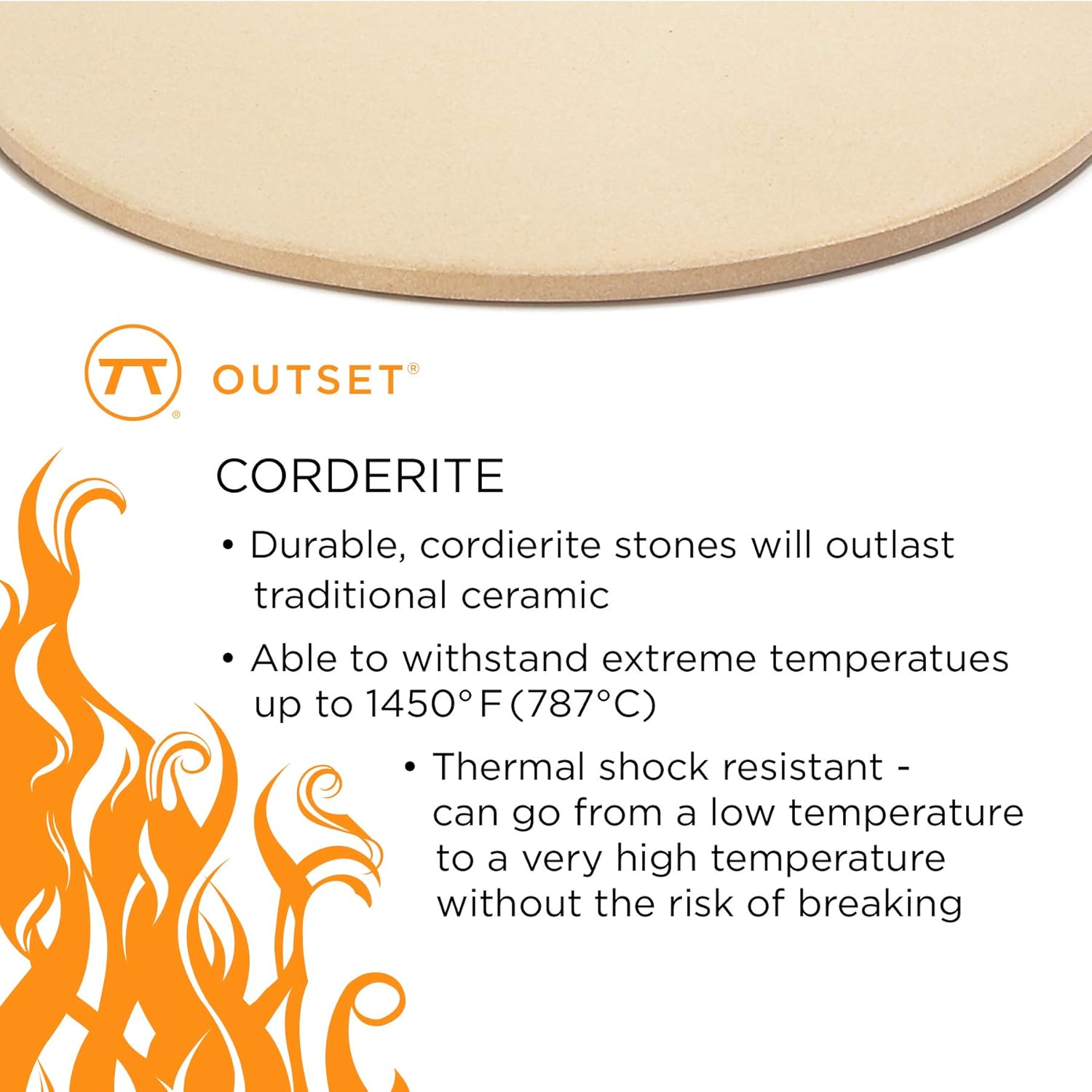 Outset Pizza Grill Stone Tiles – Set of 4 (7.5")