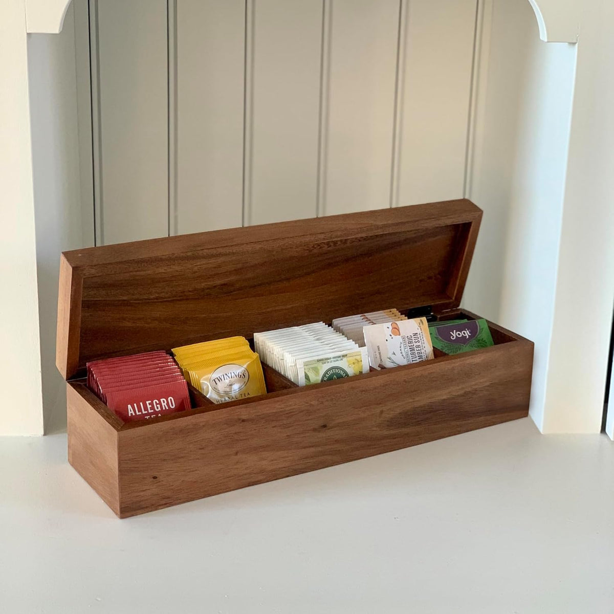 Ironwood Acacia Wood Townhouse Tea Storage Box