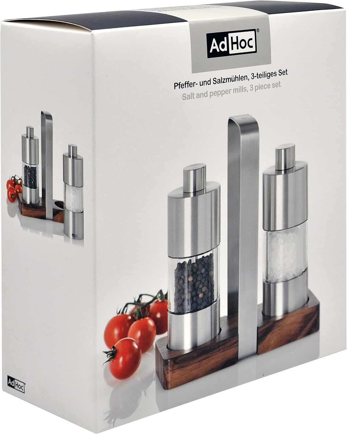 AdHoc Menage Classic Salt and Pepper Mill Set – 6.3" / 16 cm