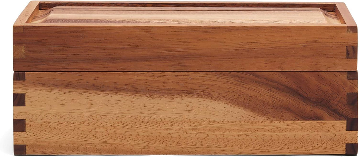 Ironwood Acacia Wood Recipe Box for 3 x 5 Cards