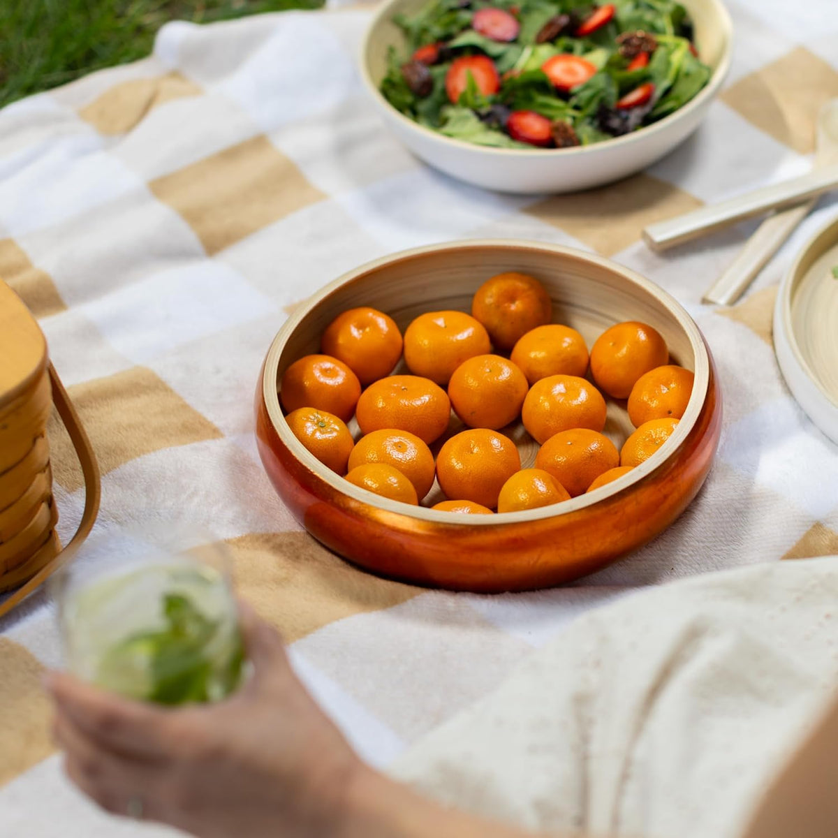 Joyce Chen Lexa Bamboo Fruit Bowl – Copper – 12 Inch